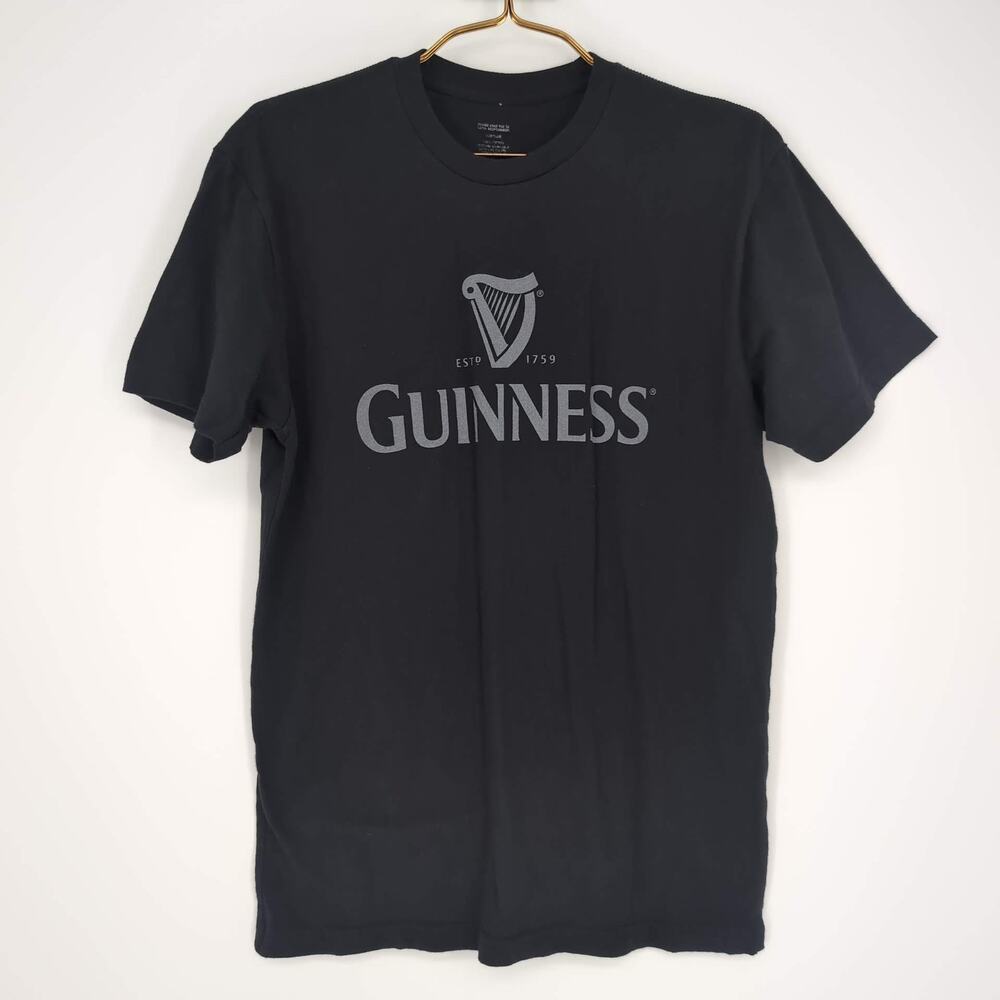 Guinness Logo Women's Black 100% Cotton Crewneck T-Shirt / Tee - Size S - GUC